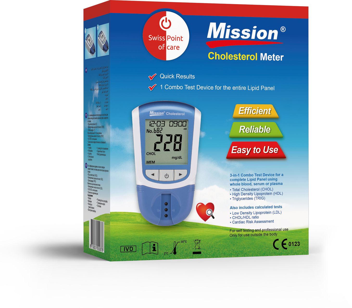 Cholesterol meter 3 in 1 test systeem  ( starterski)