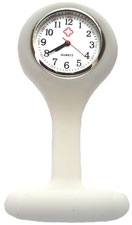 Montre d'infirmière en silicone ; Blanc