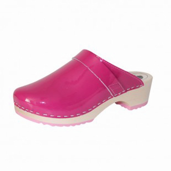 BigHorn clogs, niet buigzame houten loopzool ; Fuchsia